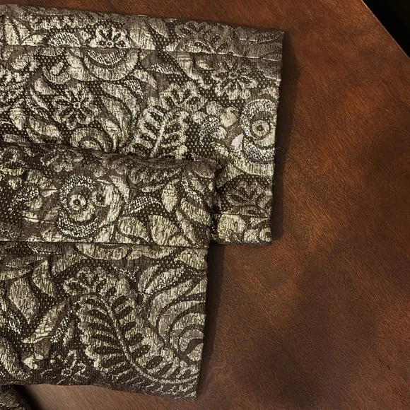 Banana Republic Womans Lightweight Jacket Blazer Brown Gold Sparkly 3/4 Sleeves - Picture 4 of 9